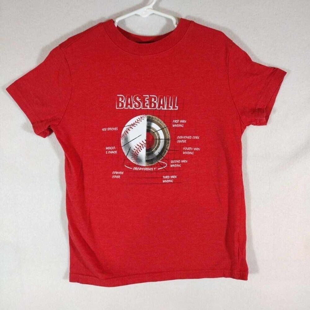 Cat & Jack Tee Shirt Boys Size Small 6-7 Red Short Sleeve Crew Neck